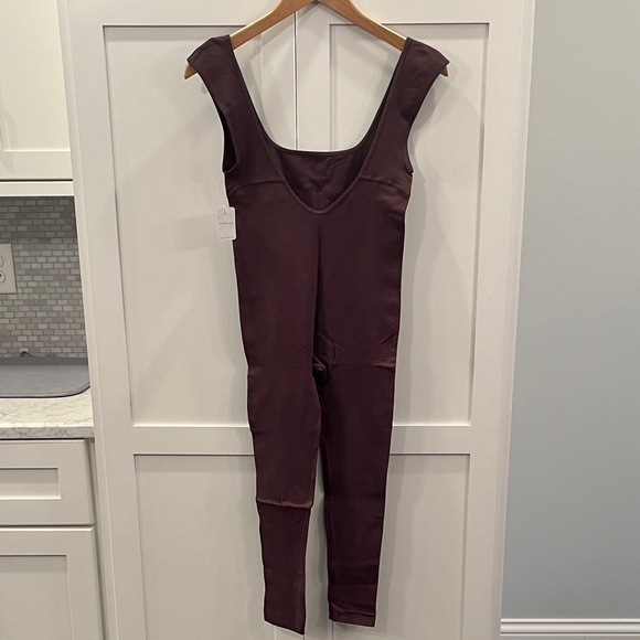 Free People Low Back Seamless Catsuit Sleeveless Jumpsuit Brown NWT - Picture 3 of 5